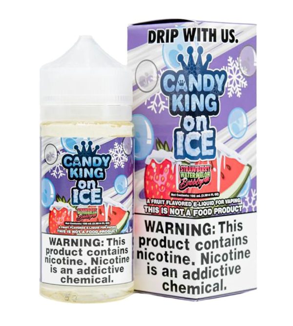 Strawberry Watermelon Bubblegum On Ice | Candy King Shortfills E-Liquid Vape Juice 100ml