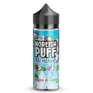 Moreish Puff Shortfills E-Liquid Vape Juice | Menthol Grape and Apple 100ml - 0mg