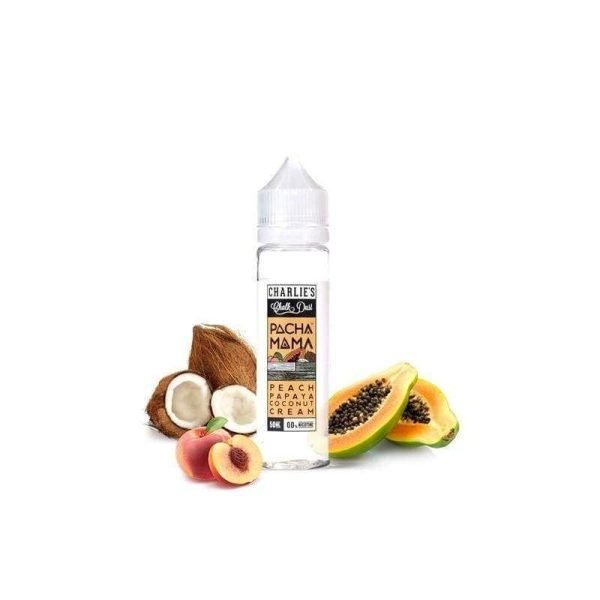 Pacha Mama by Charlie's Chalk Dust Shortfills E-Liquid Vape Juice | Peach Papaya Coconut Cream 50ml - 0mg
