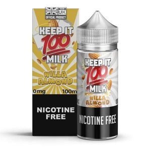 Keep It 100 Shortfills E-Liquid Vape Juice | Milk Nilla Almond 100ml - 0mg