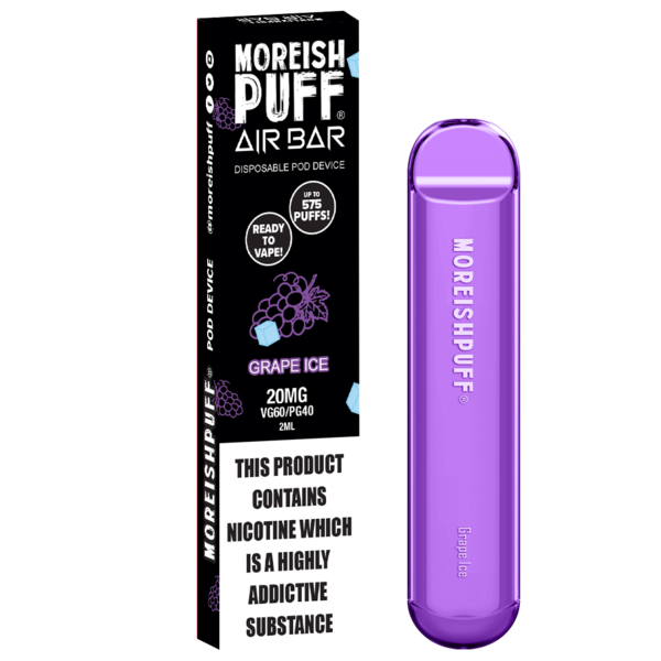 Moreish Puff Air Bar Grape Ice Disposable Pod Device